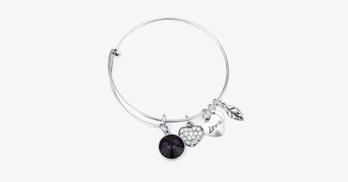 BowLift | February Birthstone Charm Bracelet