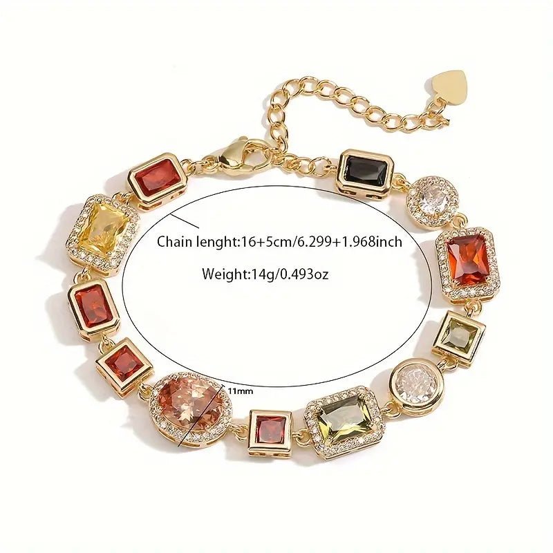 BowLift | Geometric Zircon Jewelry Set – Modern Gold-Plated Necklace & Earrings