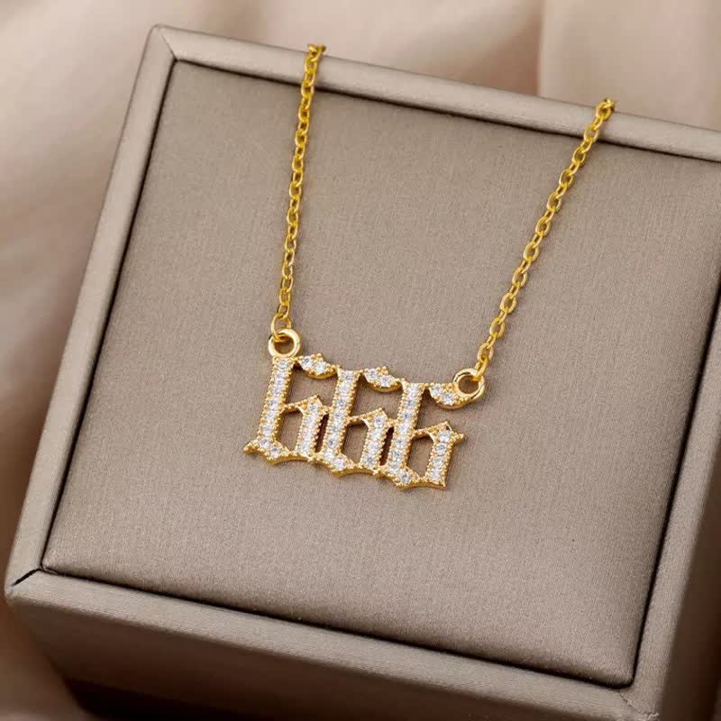 BowLift | Zirconia English Numbers Necklace – Seraphina