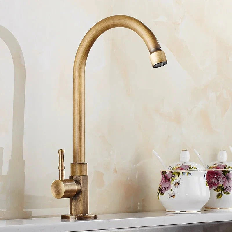 BowLift | Aethel Tap – 300 mm High Spout in Elegant Antique Brass