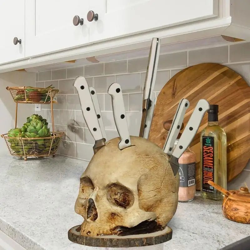 BowLift | Gothic Skull – Handmade Knife Holder for Dark Kitchen Aesthetics