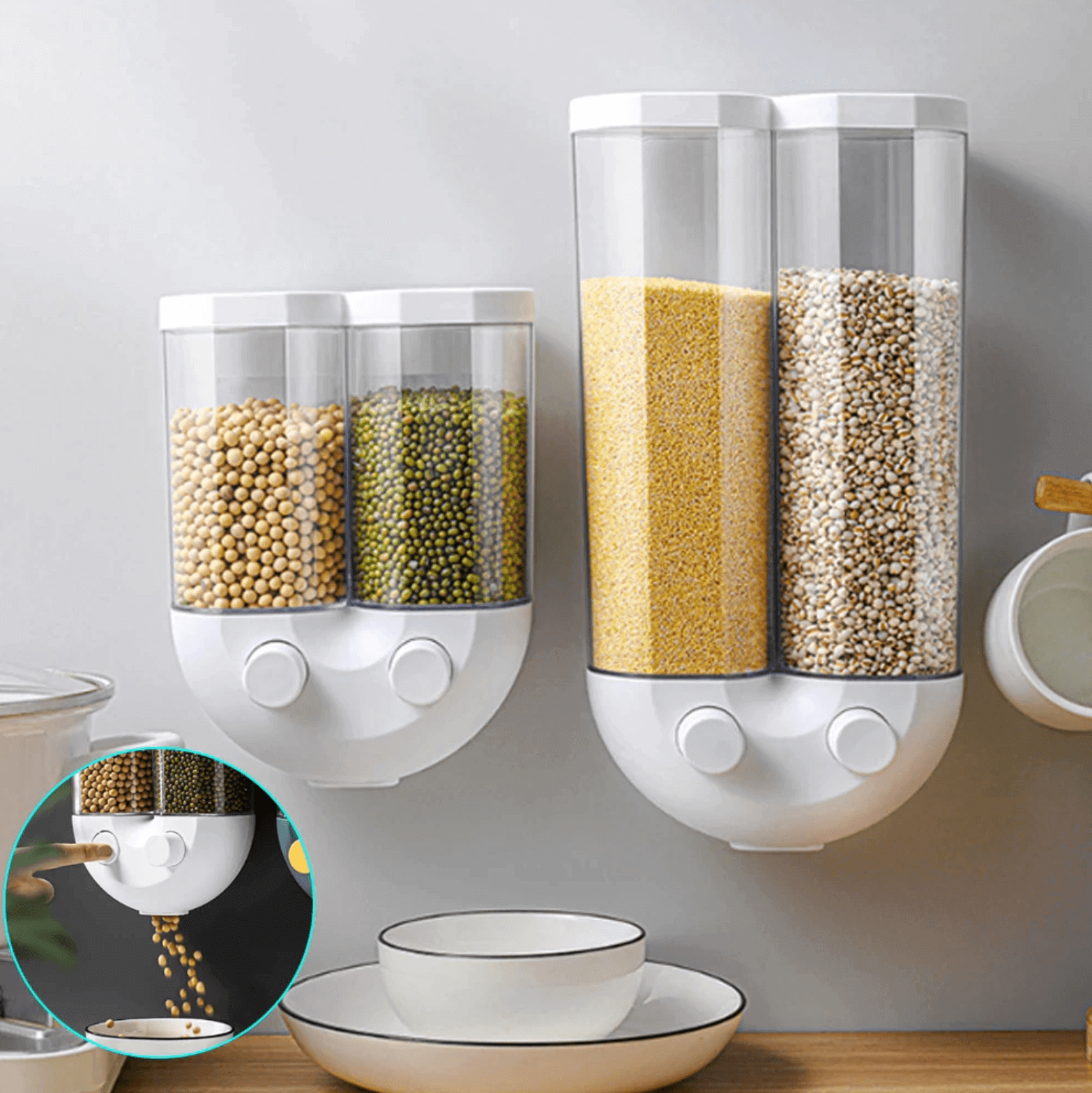 BowLift | Wall-Mounted Automatic Kitchen Grain Rice Storage Tank