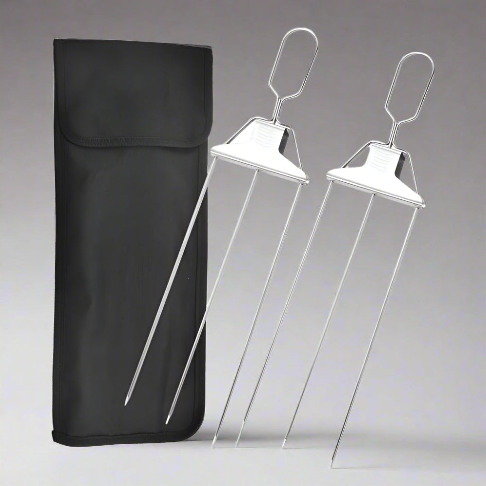 BowLift | Stainless Steel BBQ Skewers Triple Grill Tool