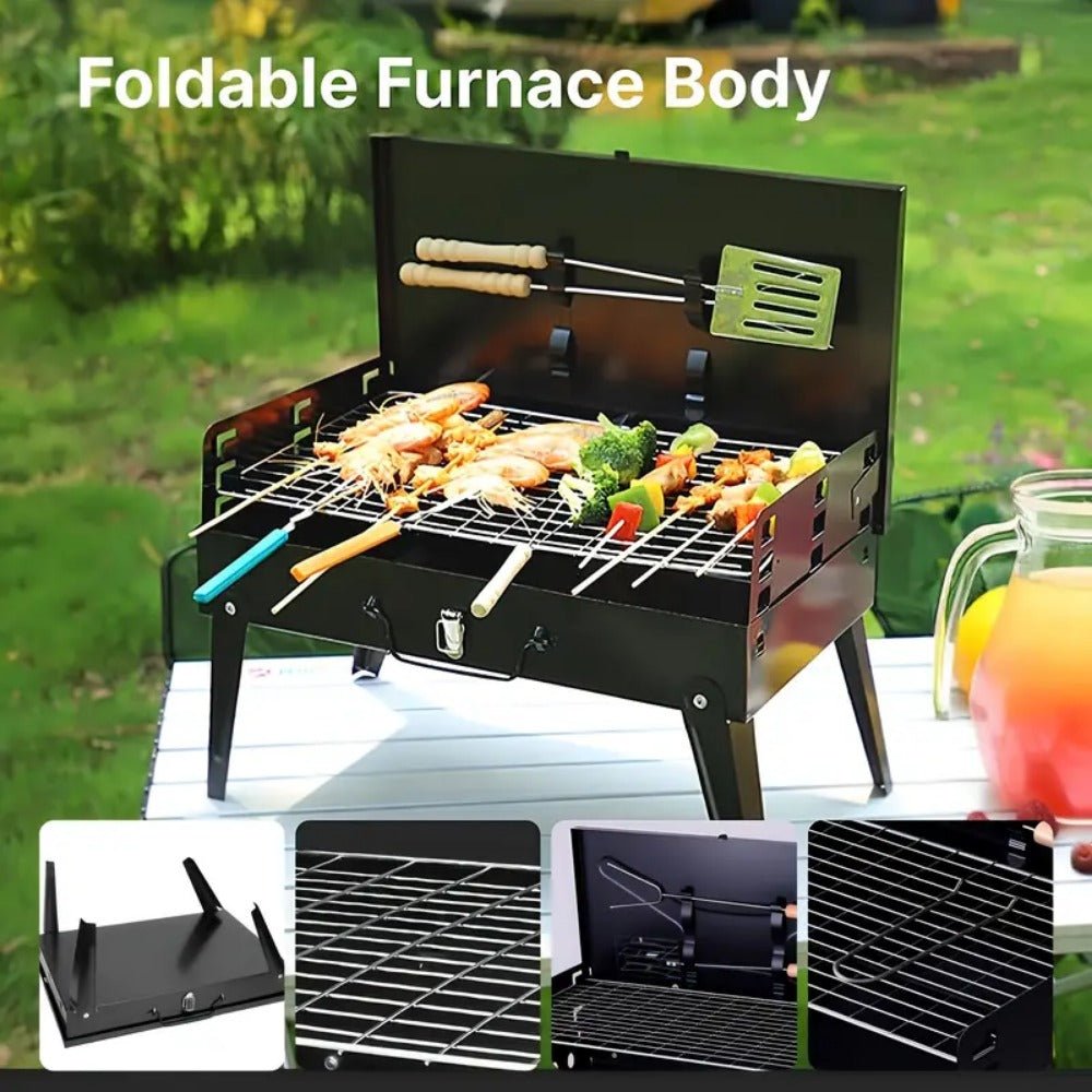 BowLift | Grillmate Fold – Foldable Steel Suitcase Grill for Garden, Camping & Outdoor BBQ