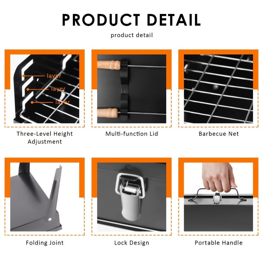 BowLift | Grillmate Fold – Foldable Steel Suitcase Grill for Garden, Camping & Outdoor BBQ