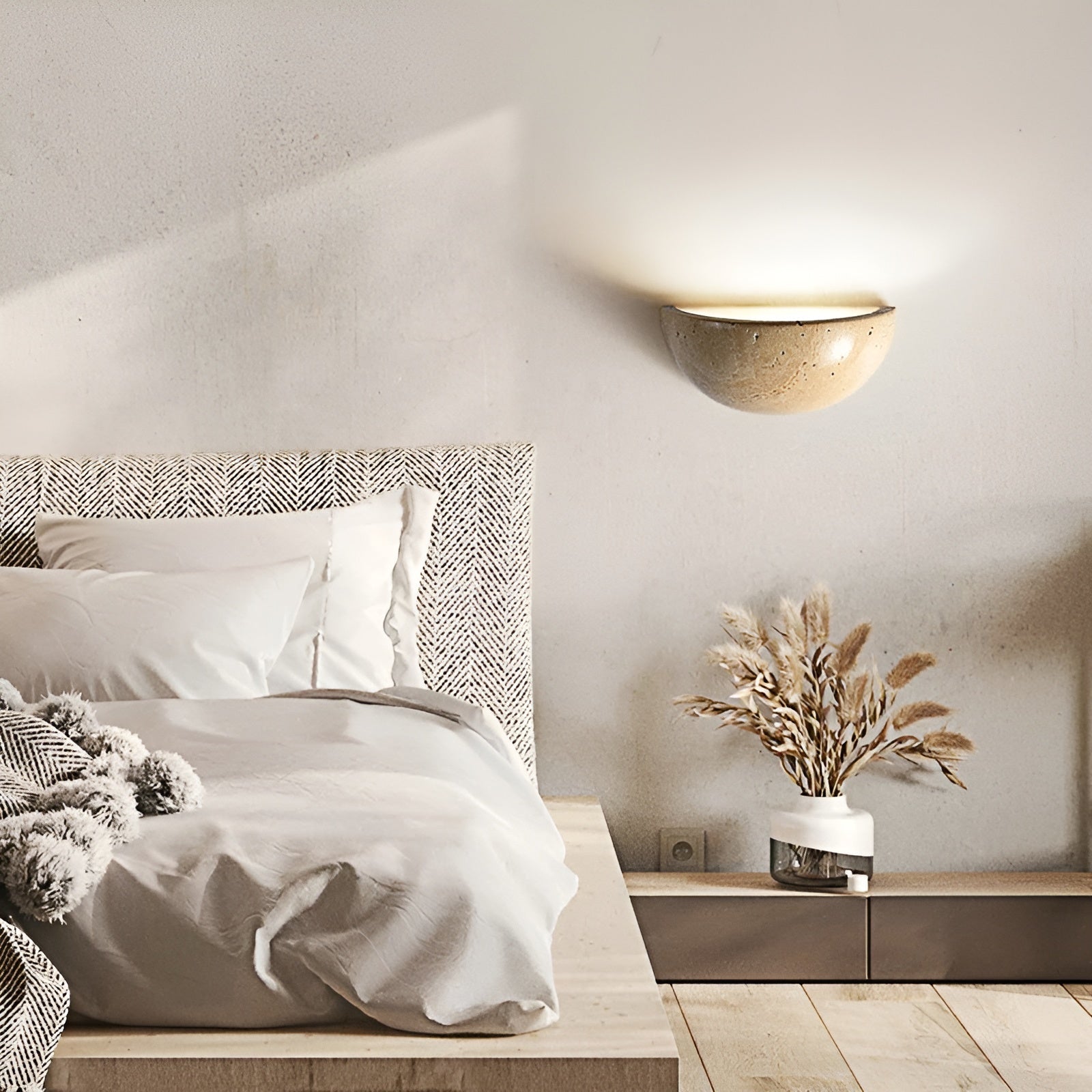 BowLift | Half-Round LED Wabi-Sabi Wall Lamp - ZenGlow