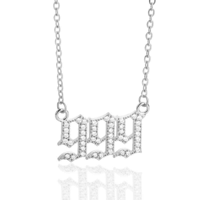 BowLift | Zirconia English Numbers Necklace – Seraphina
