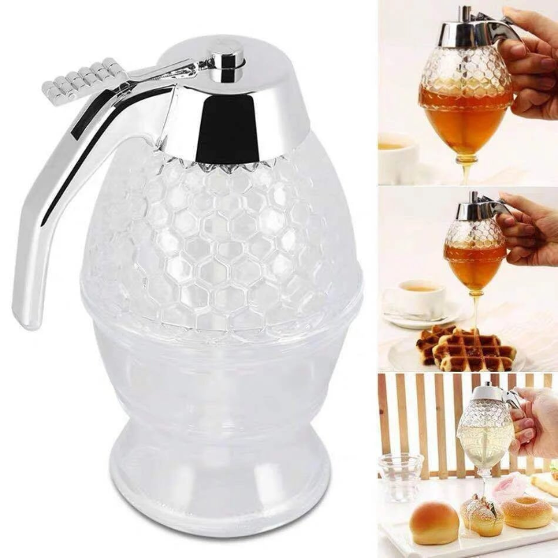 BowLift | Drip Free Honey Dispenser with Honeycomb Design – 200 ml Plastic