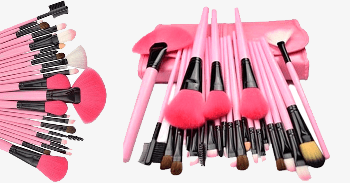 BowLift | 24-piece Pink Glory Brush Set with free case
