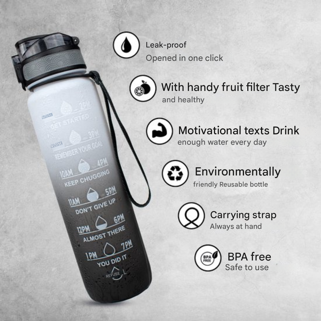 BowLift | HydraHero Water Bottle with Timeline - Stay Fresh, Stay Hydrated!