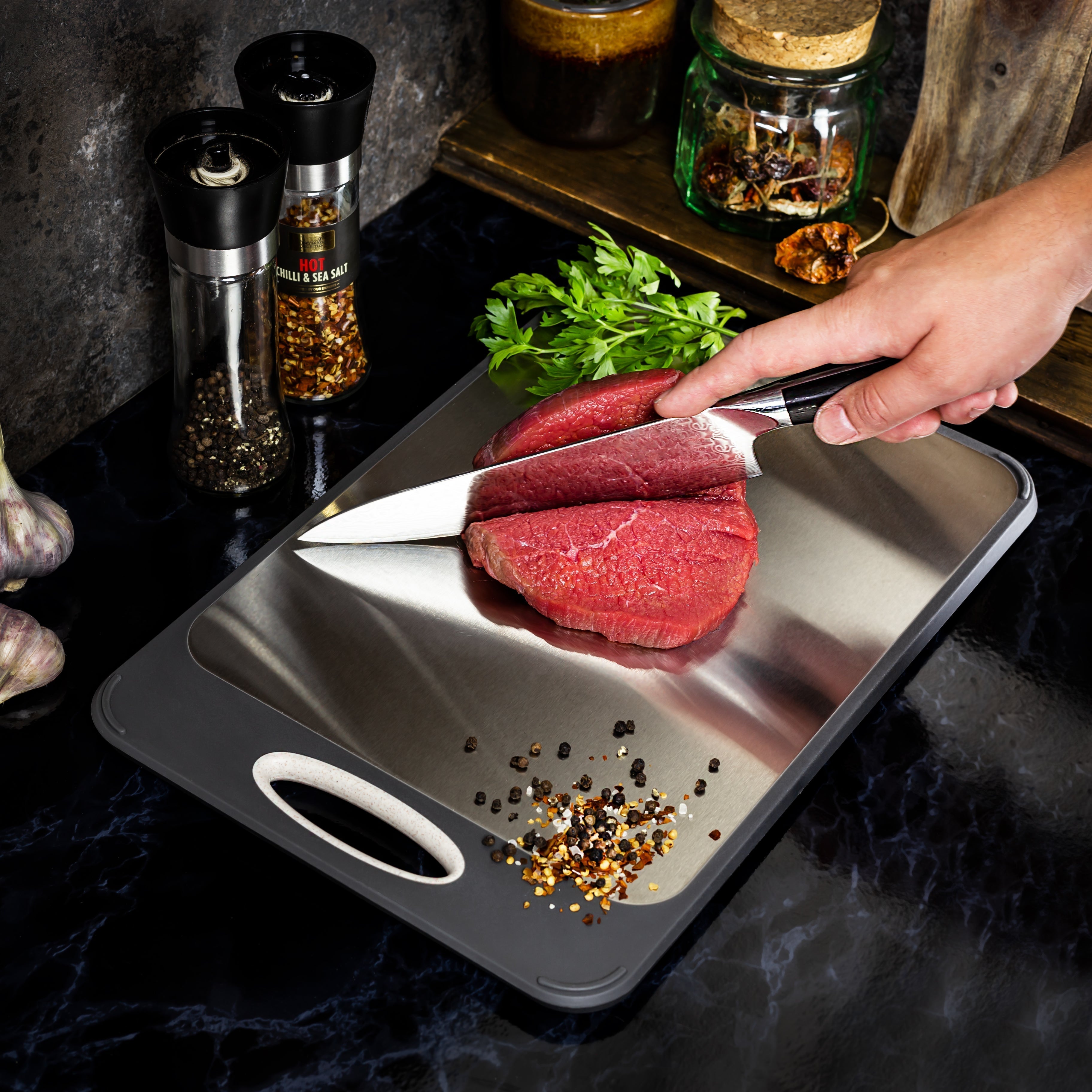 BowLift | Hygienic Stainless Steel Chopping Board - SteelSafe