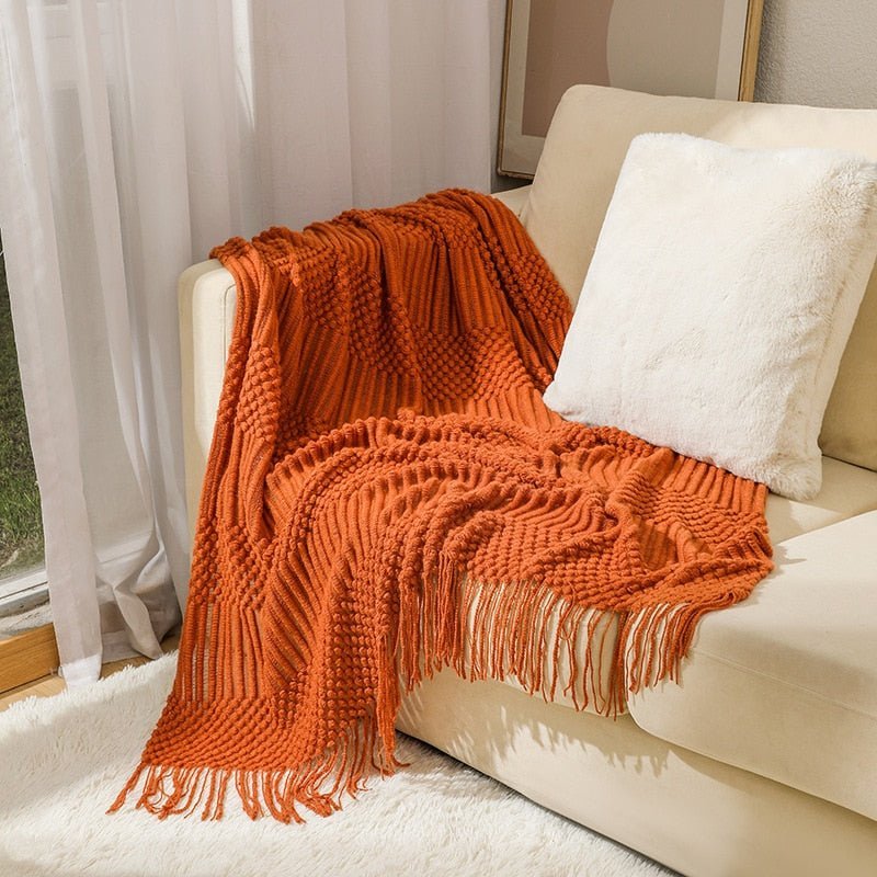BowLift | Sofa Throw Knitted Cotton Decorative Blanket