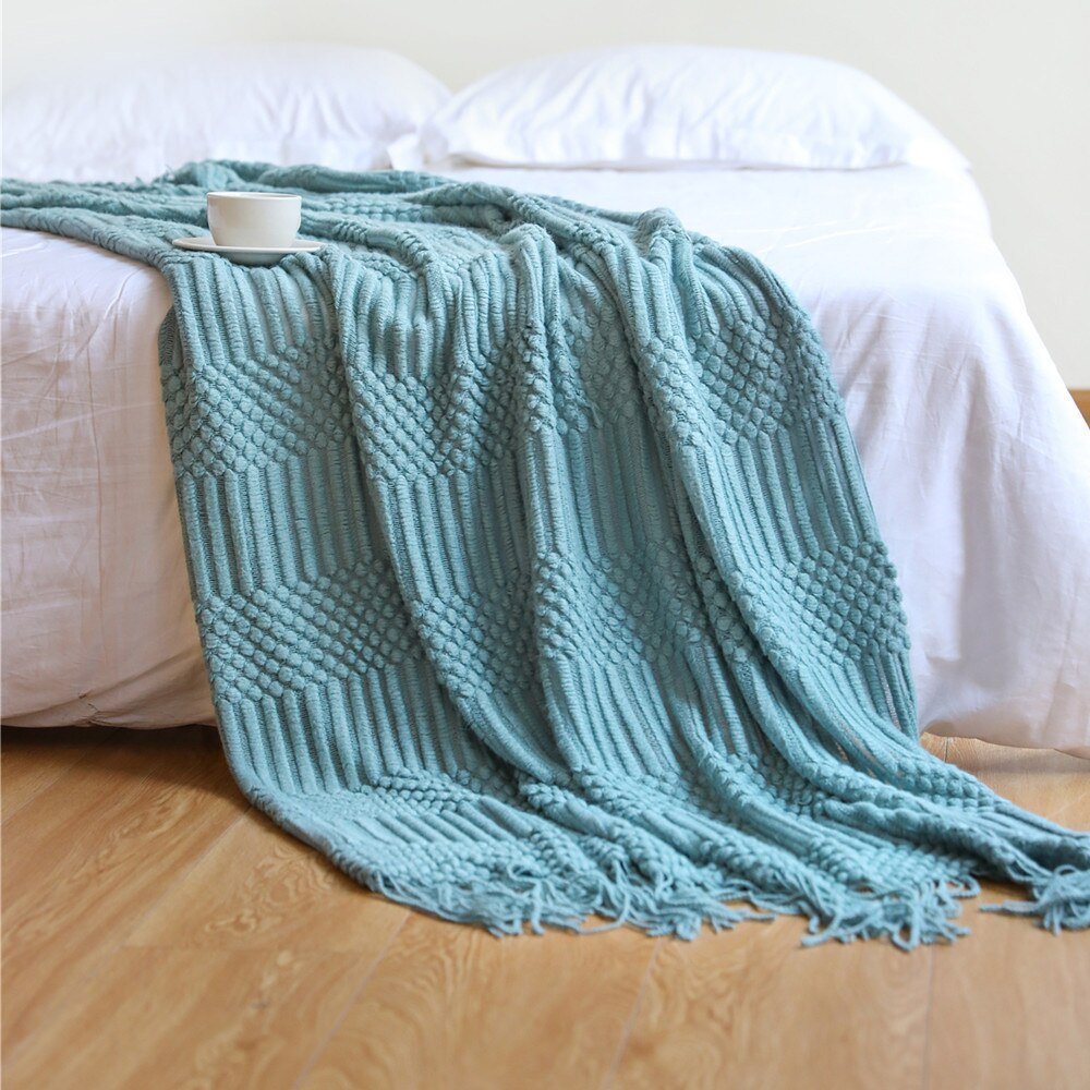 BowLift | Sofa Throw Knitted Cotton Decorative Blanket