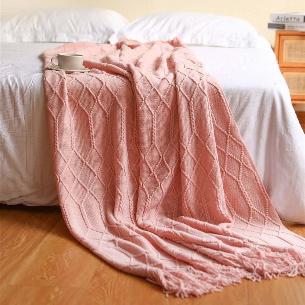 BowLift | Sofa Throw Knitted Cotton Decorative Blanket