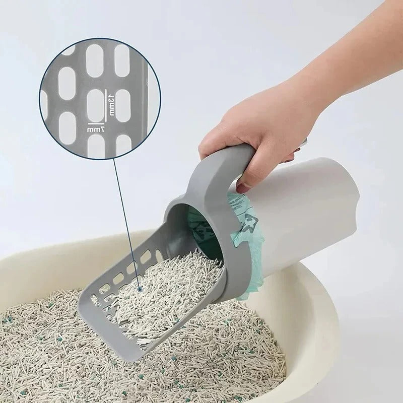 BowLift | All in One Cat Litter Scoop, Gray