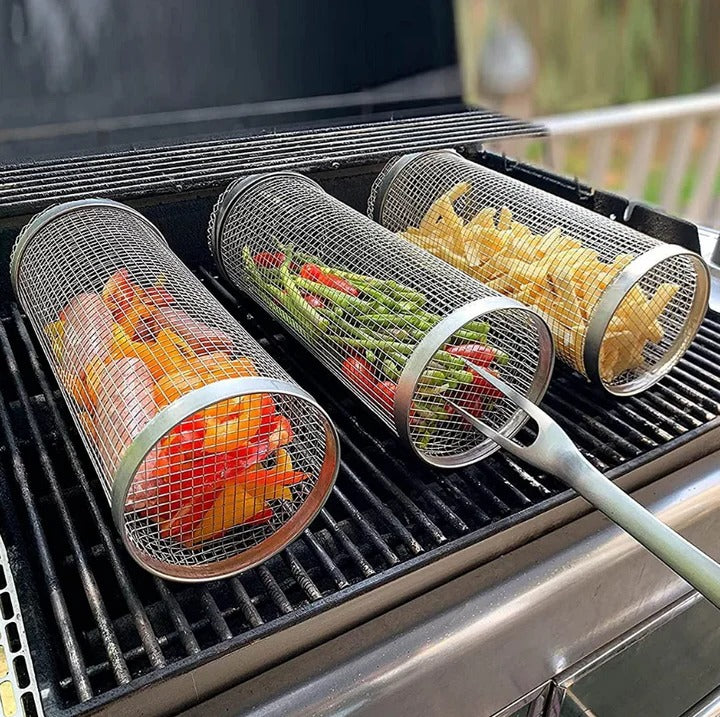 BowLift | Durable BBQ Grill Basket with Rotating Design for Outdoor Grilling