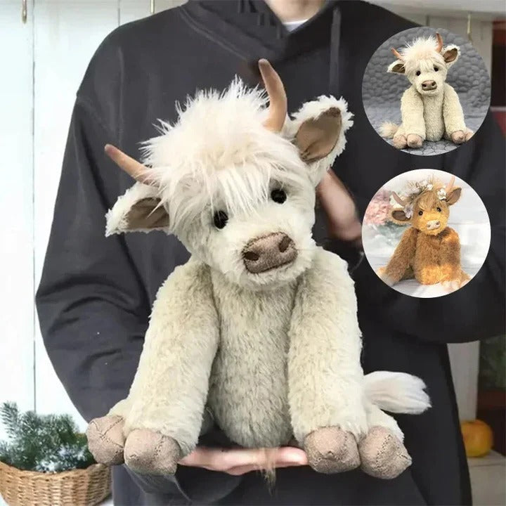 BowLift | Handcrafted Highland Cow Plush with Floral Headpiece