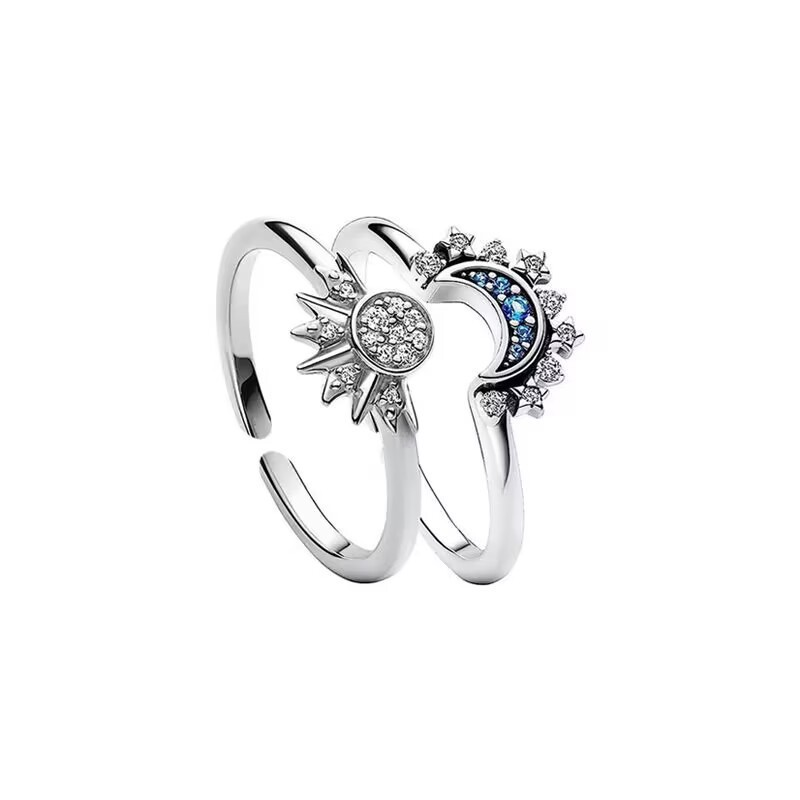 BowLift | Crystal Statement Ring with Sun and Moon Design