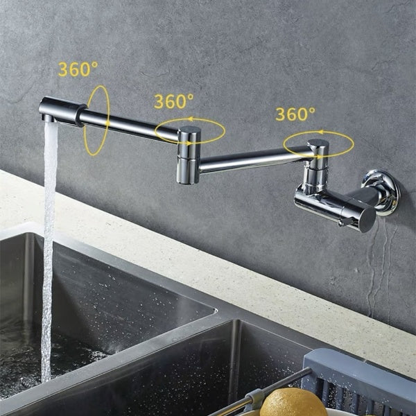 BowLift | Wall-Mounted Folding Chrome Pot Filler Faucet