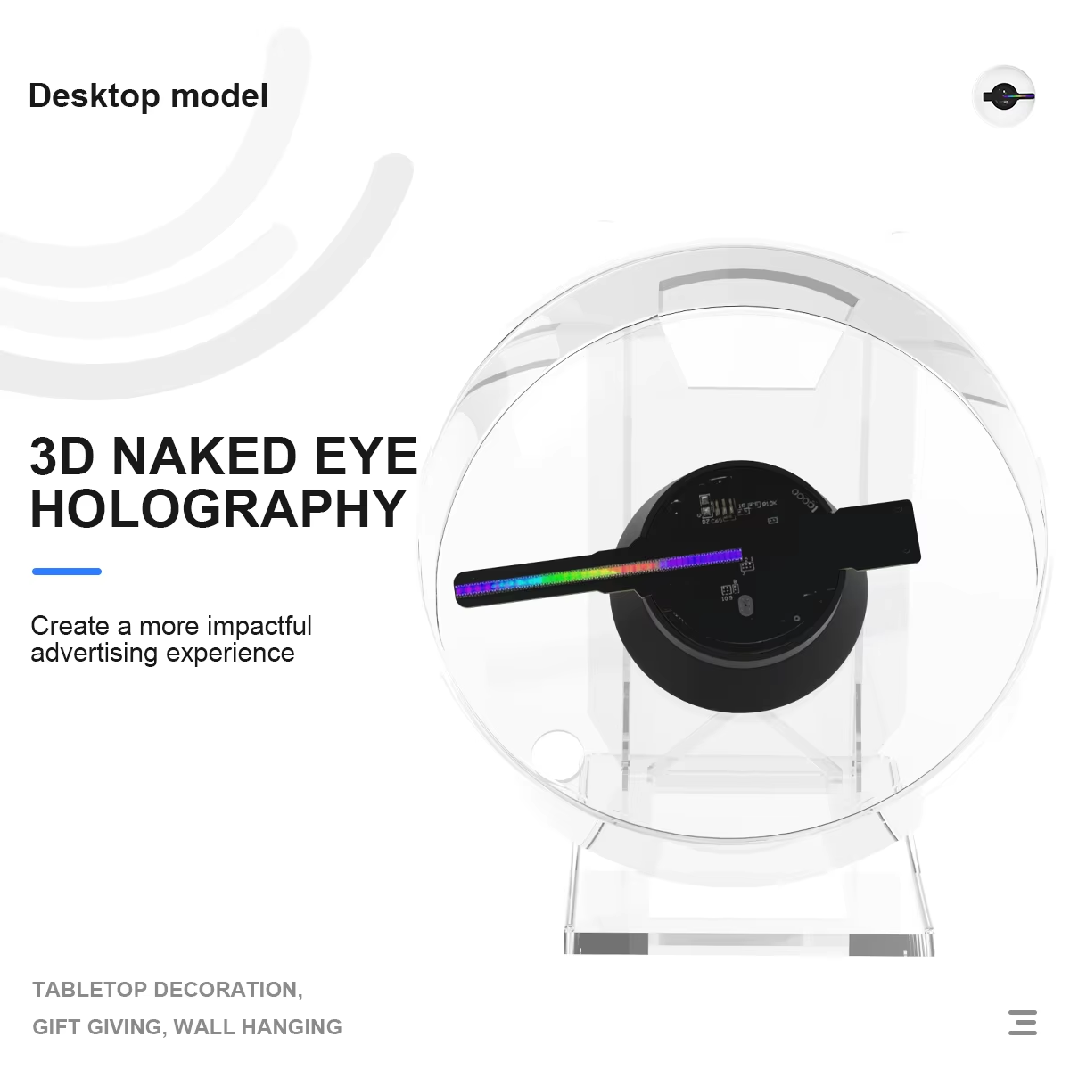 BowLift | Mini 3D WiFi Display Remote Hologram Fan