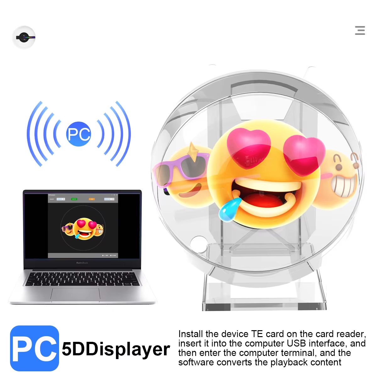 BowLift | Mini 3D WiFi Display Remote Hologram Fan
