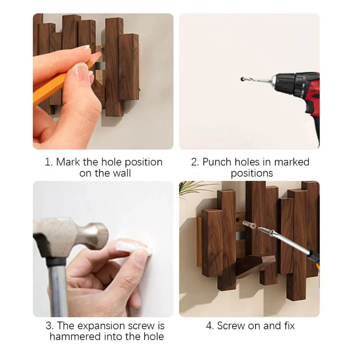 BowLift | Piano Wall-Mounted Coat Rack – Walnut or Beech Wood Hook Rail for Jackets, Bags & Hats