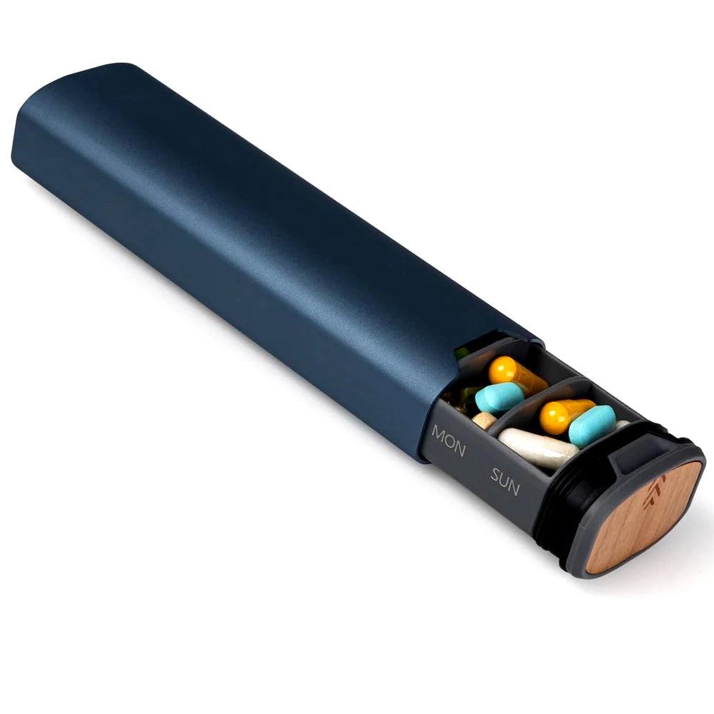 BowLift | Weekly Pill Organizer | Premium Aluminium & Wooden Design for Home, Office & Travel