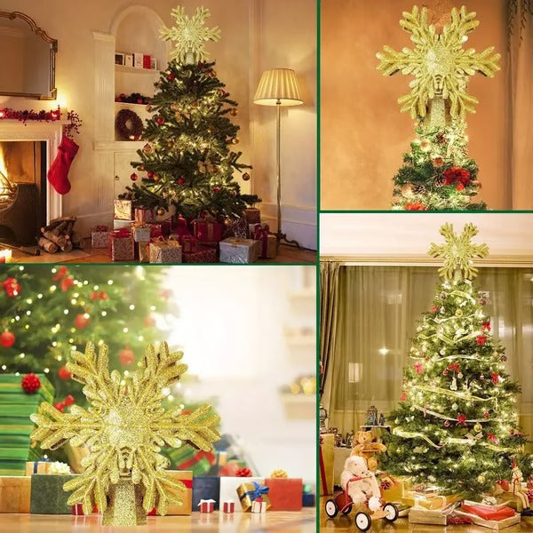 BowLift | Christmas Tree Topper Lights With LED Snowflake Projector