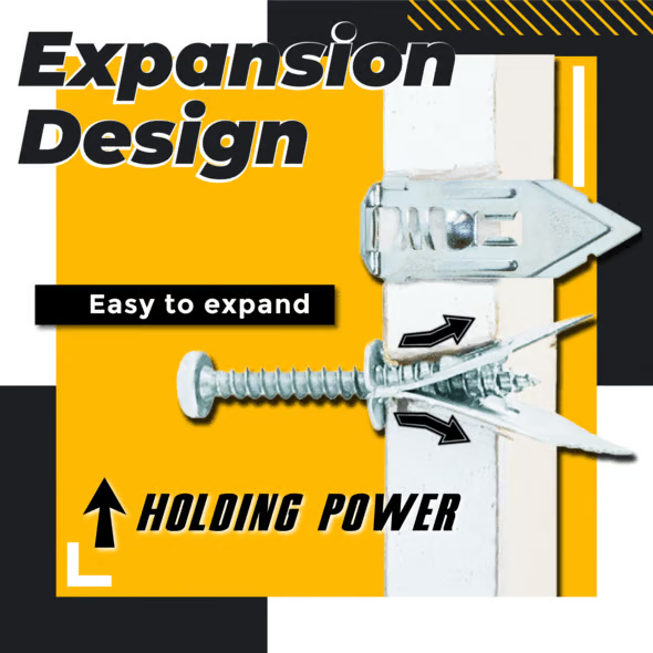 BowLift | Drywall Anchor Screws | No-Drill Expansion Lock | Heavy-Duty Steel | Holds up to 66 lbs