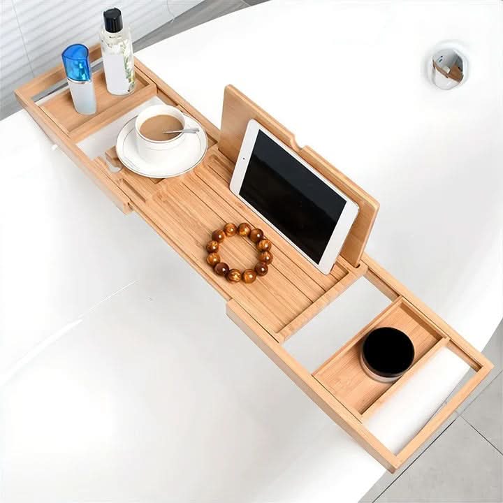 BowLift | BambooBliss – extendable bath caddy