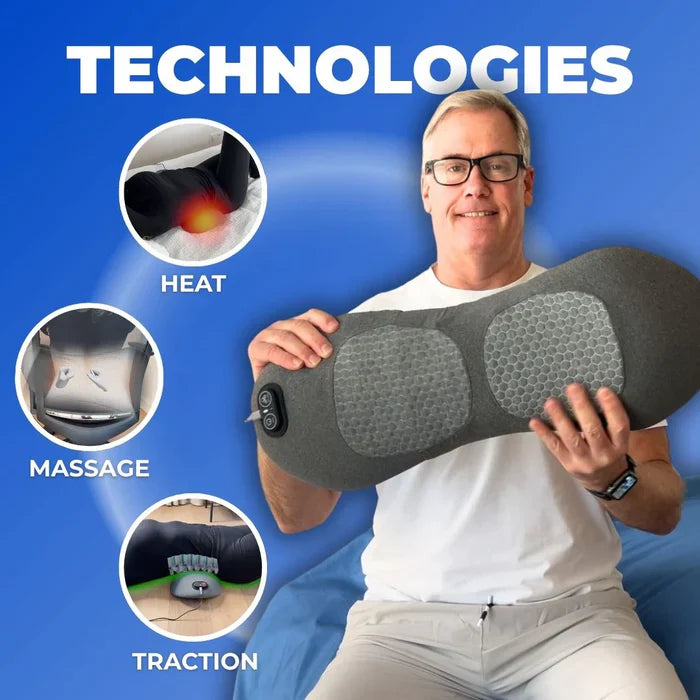 BowLift | Back Pain Massager with Heat & Vibration, Spinal Support for Sciatica Relief, Lower Back Pain & Posture Correction – 3-in-1 Home Therapy