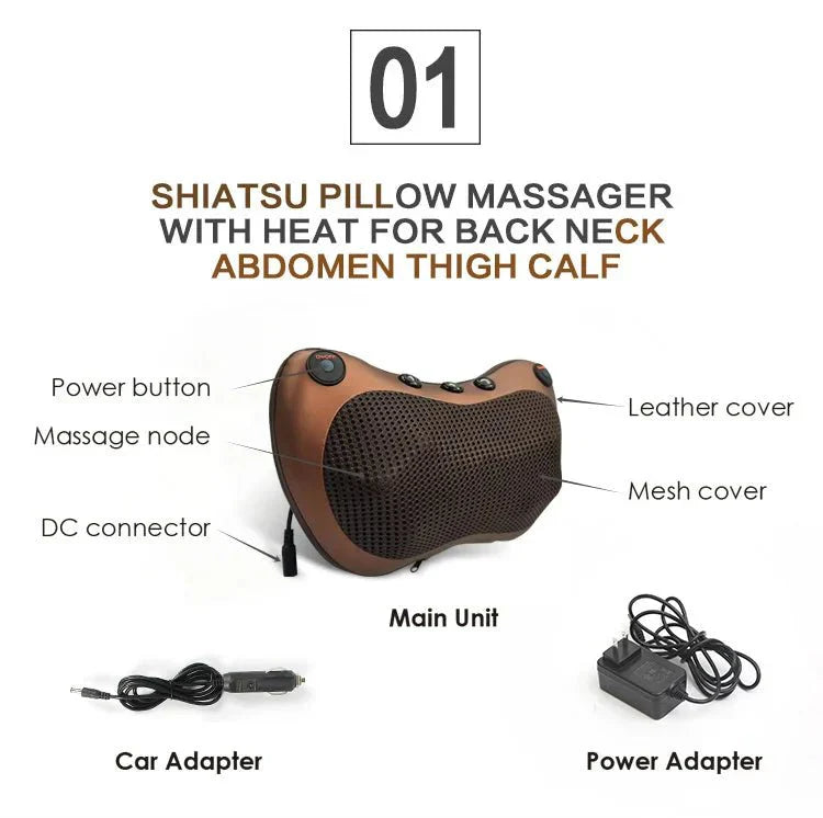 BowLift | Heated Neck & Back Massager Pillow | Muscle Relaxation & Pain Relief