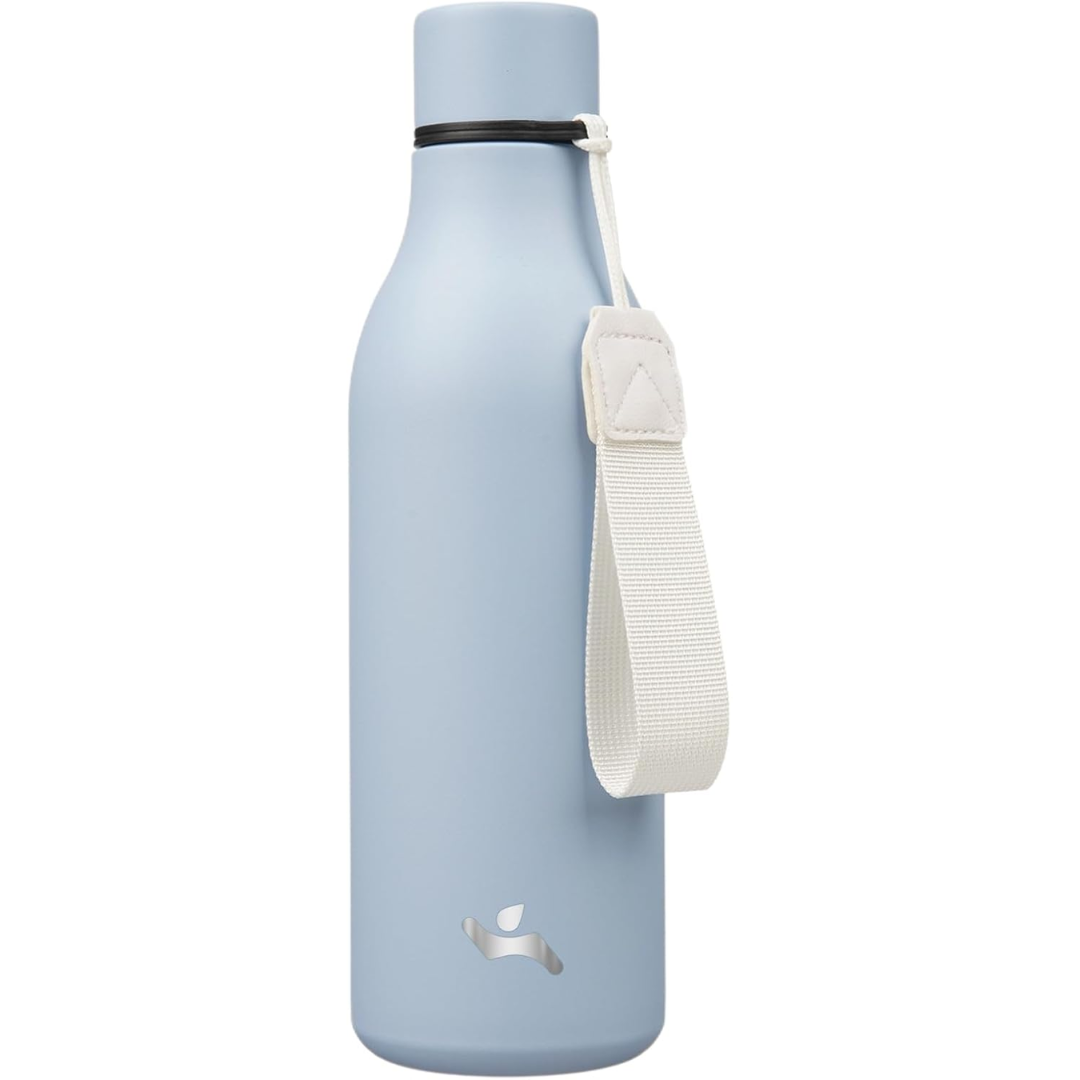 BowLift | Isolated stainless steel water bottle with strap
