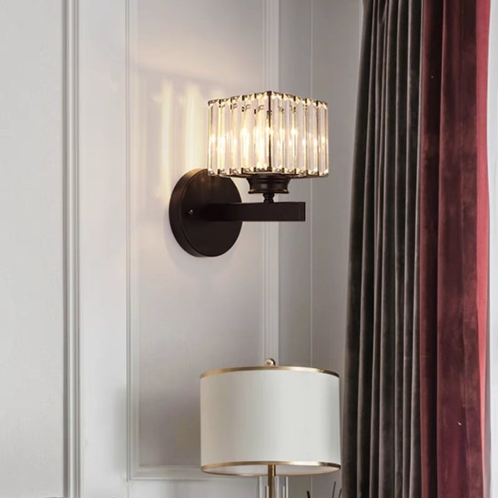 BowLift | Crystal Glass Wall Light With Modern Arm Design