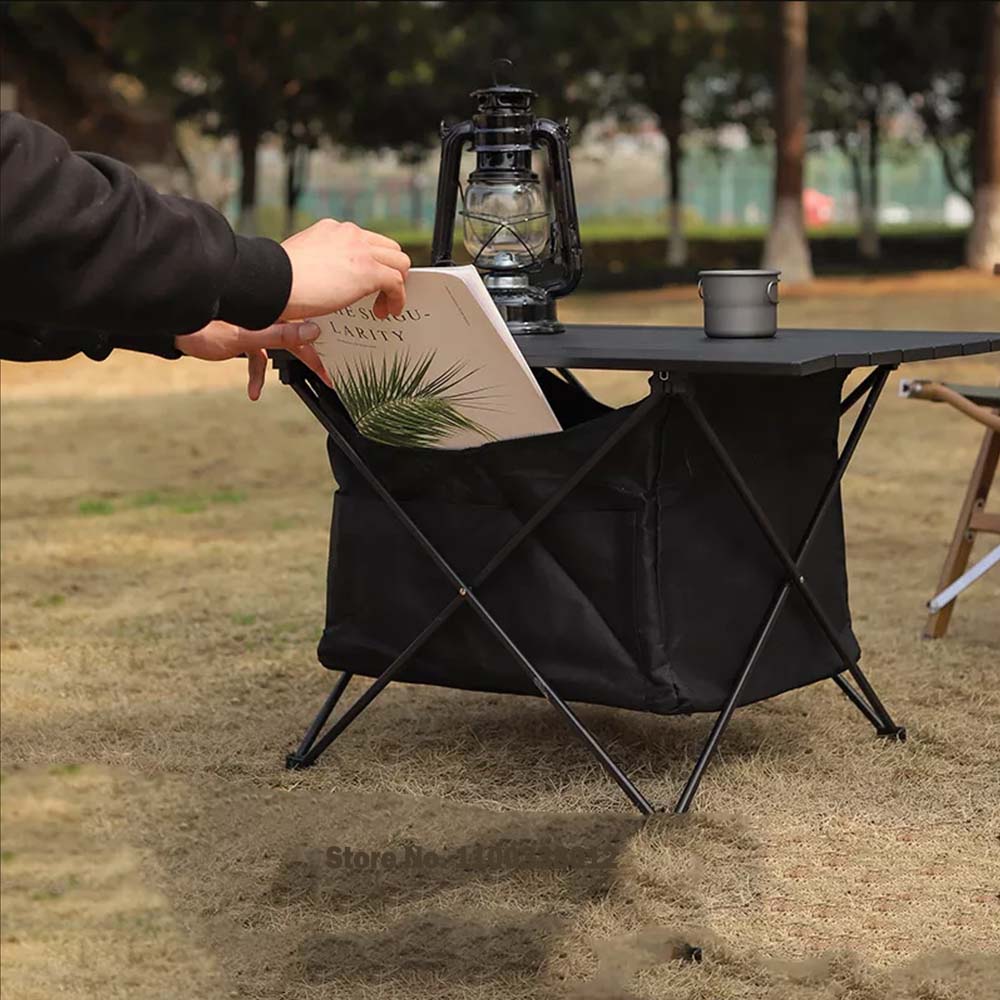BowLift | Camping Folding Aluminum Outdoor Table Black