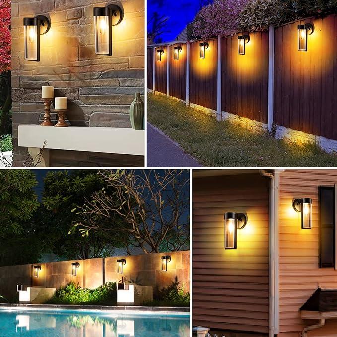 BowLift | Solar Wall Lights Solar-powered Deck Lights, Automatic On/Off Waterproof Solar Outdoor Lights Wall-mounted Solar Decorative Lights for Wall Fence Patio Posts Garden Veranda