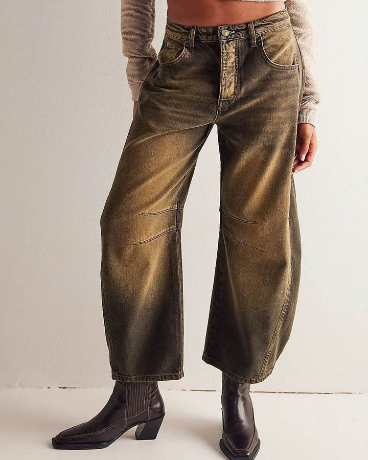 BowLift | Mid Rise Barrel Jeans for Women