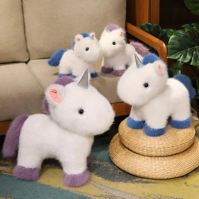 BowLift | Fluffy White Blue Purple Chibi Unicorn Plushie
