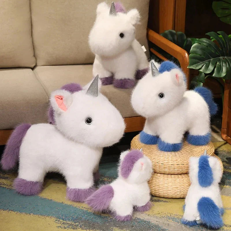 BowLift | Fluffy White Blue Purple Chibi Unicorn Plushie