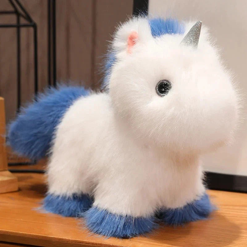 BowLift | Fluffy White Blue Purple Chibi Unicorn Plushie
