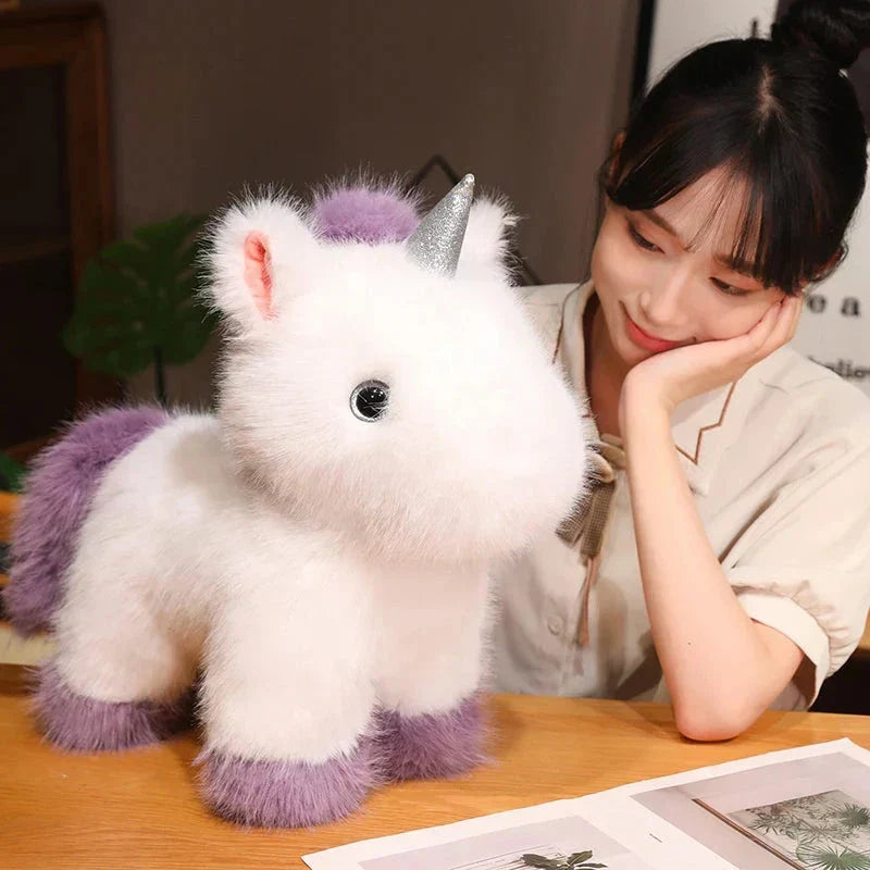 BowLift | Fluffy White Blue Purple Chibi Unicorn Plushie