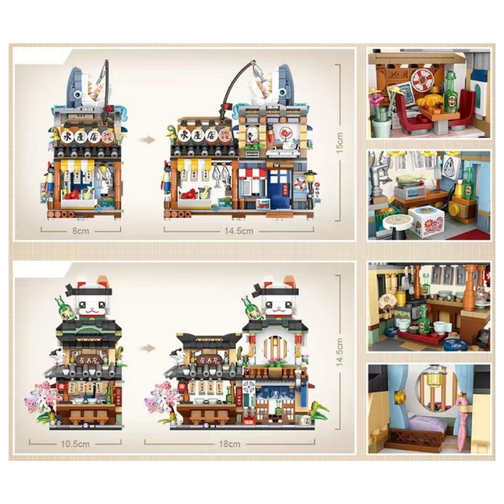 BowLift | Japanese Ramen Bar Seafood Store Micro Building Sets