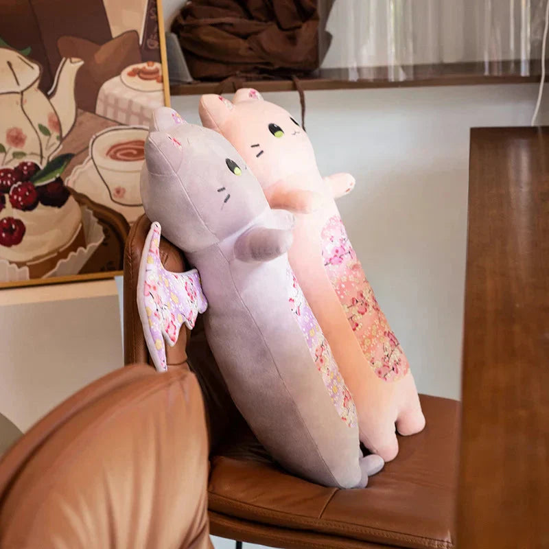 BowLift | Long Snuggly Luna & Solis Sakura Cat Plushies