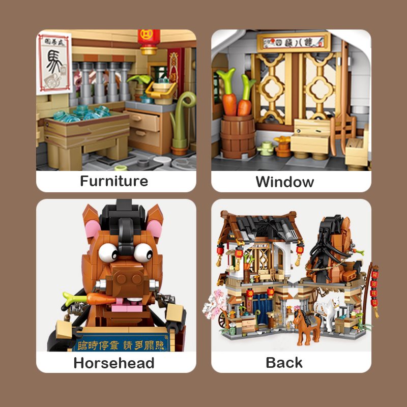 BowLift | Merchant Store & Horse Stable Micro Building Sets Collection