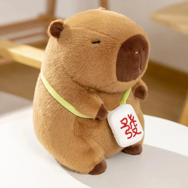 BowLift | Sleepy Capybara with Mahjong Backpack Plushie