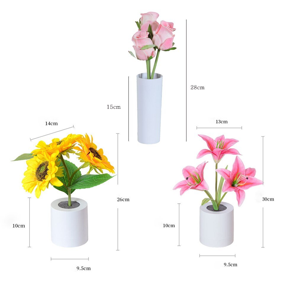BowLift | LED Flower Night Light Lily Table Flower Lamp