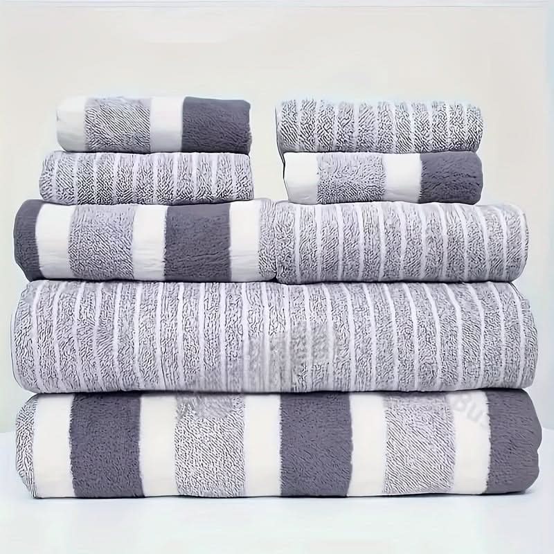 BowLift | 8-Piece Coral Fleece Towel Set – Ultra-Soft & Quick-Drying