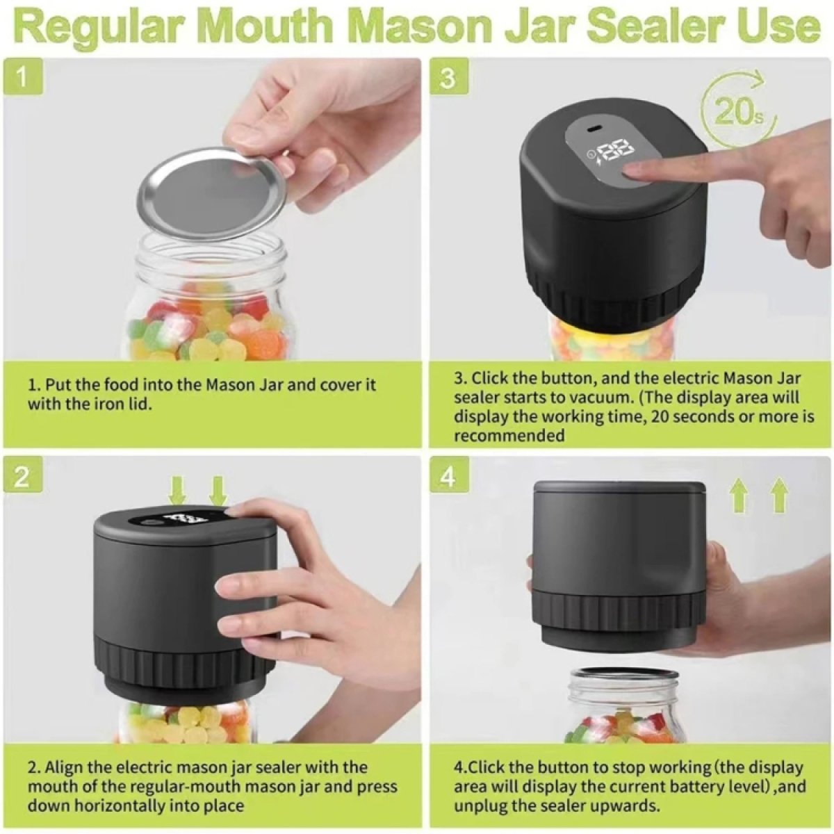 BowLift | Electric Mason Jar Vacuum Sealer Kit