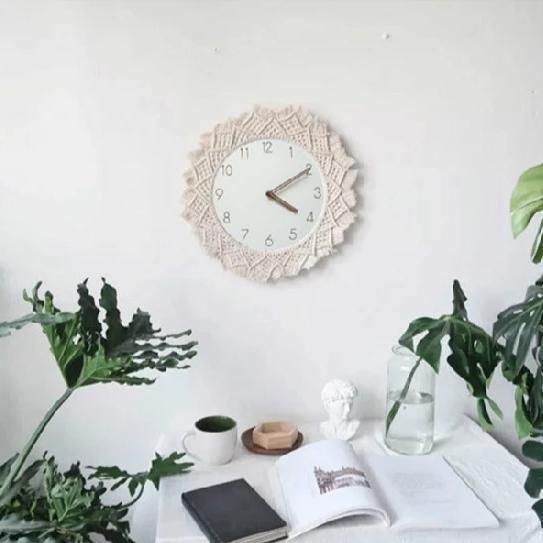 BowLift | BohèmeTick - Chic Macrame Clock