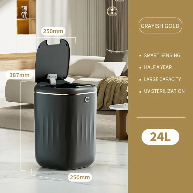 BowLift | Smart Sensor Trash Bin with UV Light – Automatic Touchless Wastebasket with Lid & Odor Control for Kitchen, Bathroom & Home Hygiene